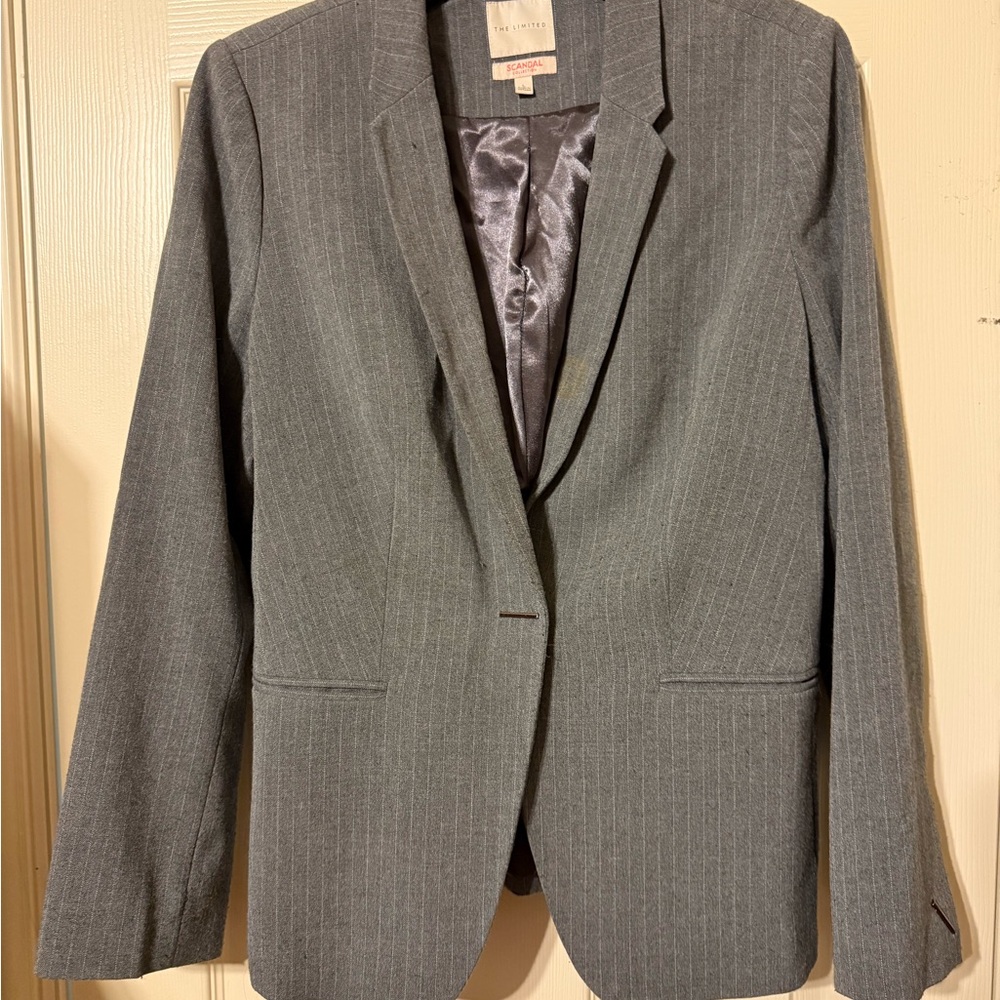 The Limited Charcoal Pinstripe Jacket